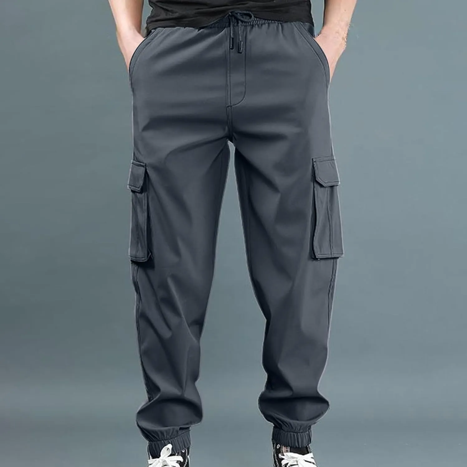 ZYXTIM Men's BDU Casual Military Pants Elastic Waist Sweatpants Quick Dry Ripstop Tactical Wild Army Combat Cargo Work Pants