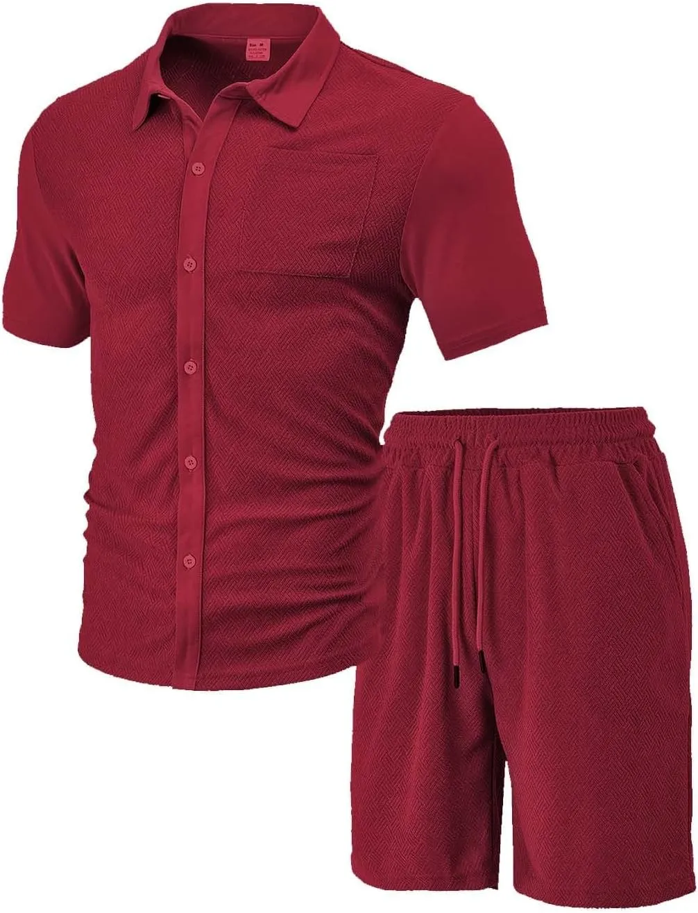 ZYXTIM Men's Summer Casual Outfits Short Sleeve Button Down Dress Shirts Casual Chino Shorts Indian Work Travel Going Out Set