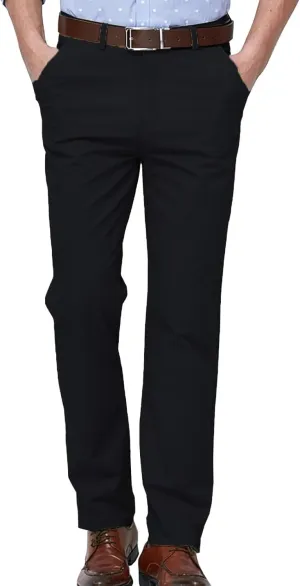 ZYXTIM Work Trousers for Men Zipper Fly Flat Front Casual Smart Chino Office Pants Big&Tall Winkle Free Stretch Cargo Trouser